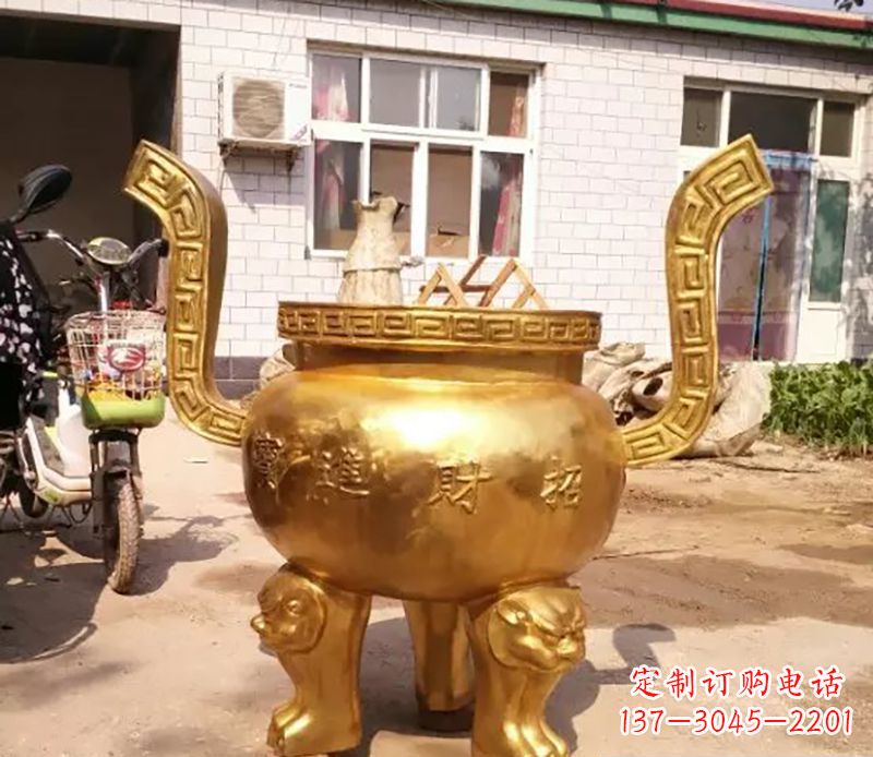 宁波招财进宝香炉铜雕