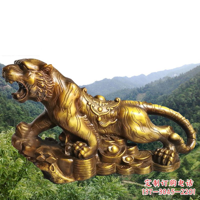 宁波招财老虎漆金12生肖动物雕塑