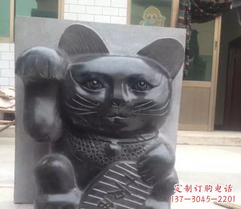 宁波招财猫石雕卡通动物雕塑