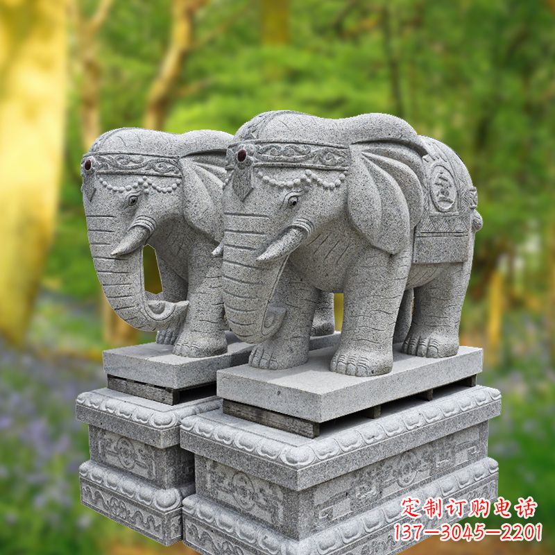 宁波招财纳福石雕大象