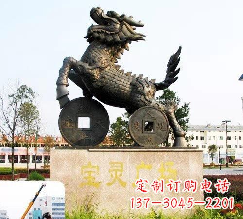 宁波招财麒麟铜雕