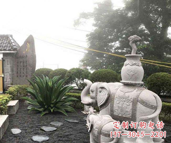 宁波招财驮宝大象石雕
