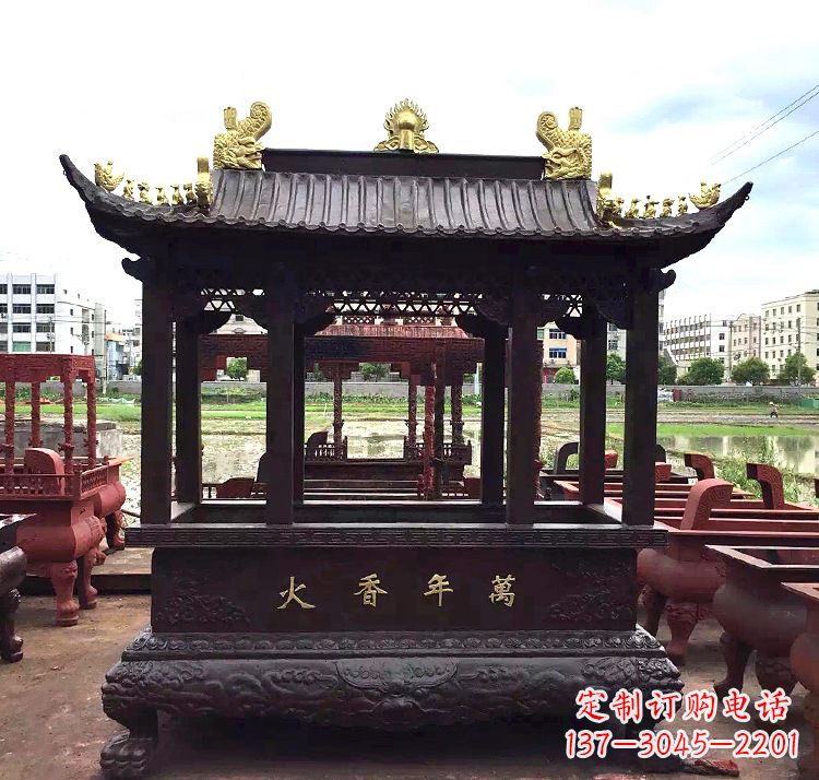宁波招财香炉铜雕