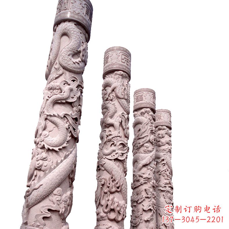 宁波中国传统龙柱石雕