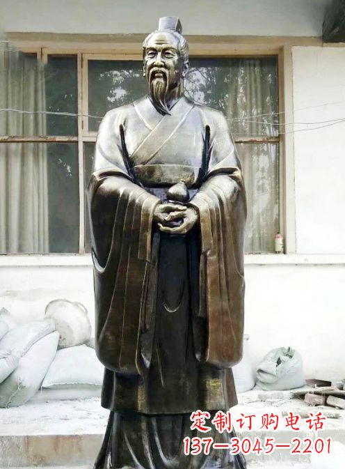 宁波中国古代名医扁鹊铸铜雕像半身像