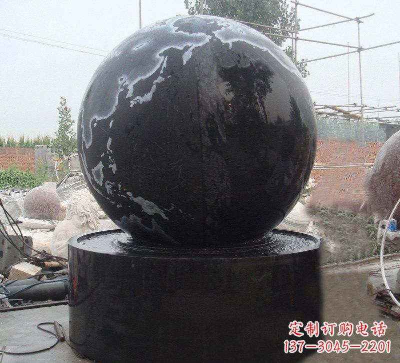 宁波中国黑风水球石雕