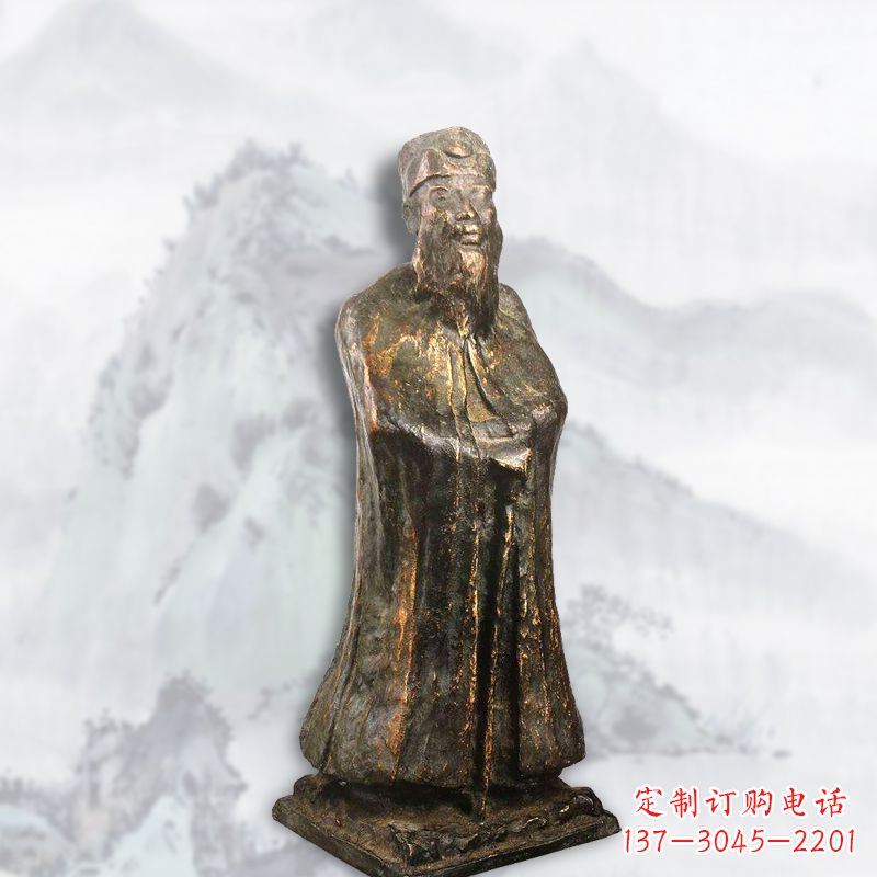 宁波中国近代著名画家张大千铸铜雕塑