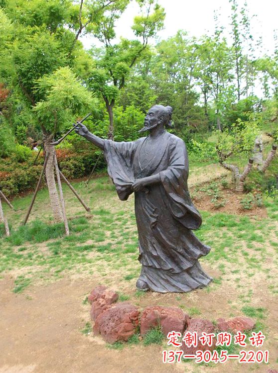 宁波中国历史名人唐代著名绘画大师吴道子铜雕塑
