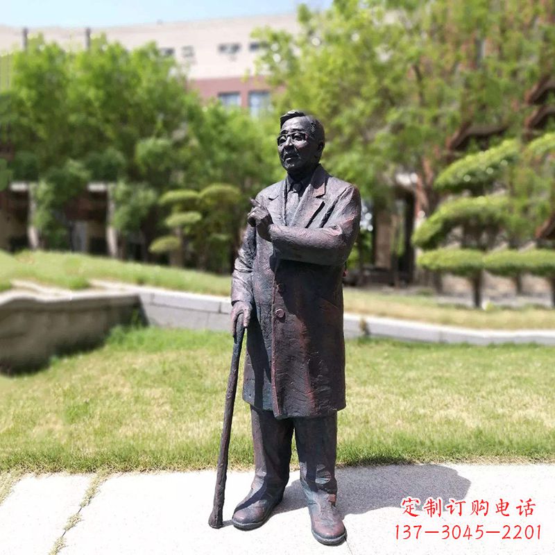 宁波中国名人著名数学家华罗庚铜雕像