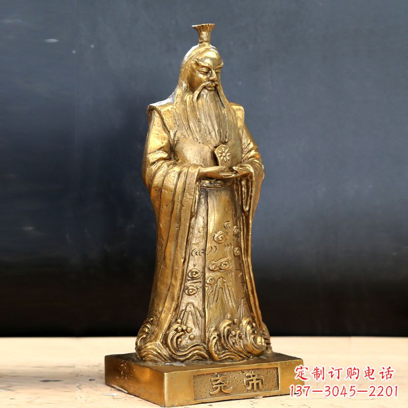 宁波中国上古时期部落联盟首领尧帝铸铜雕像