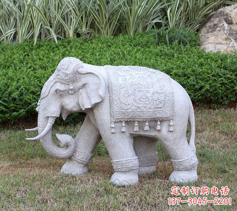 宁波中式石雕大象