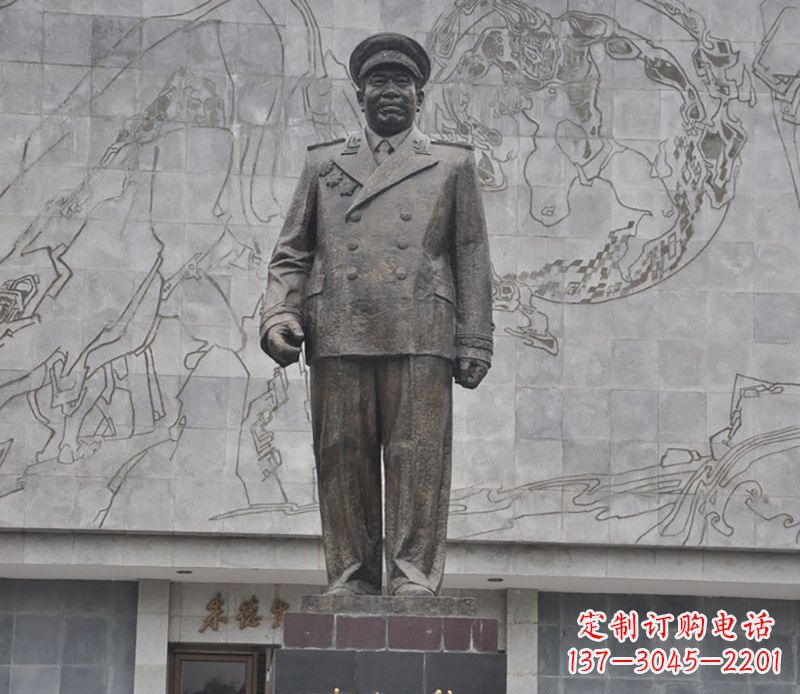 宁波朱德人物铜雕