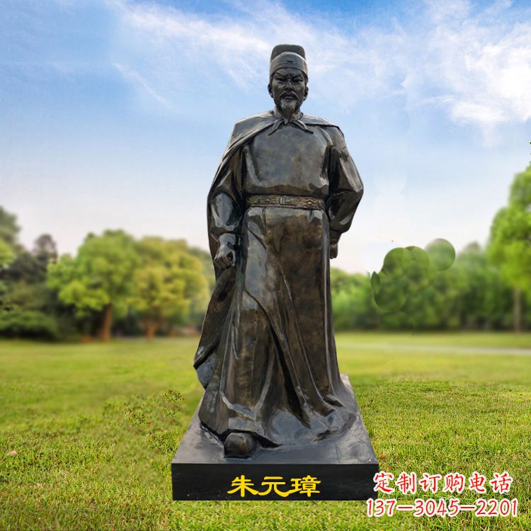 宁波朱元璋玻璃钢仿铜雕塑