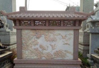 宁波园林景观松鹤石浮雕影壁