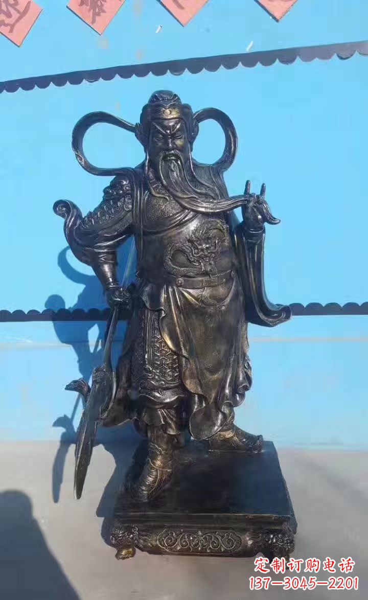 宁波铸铜关公武财神铜雕