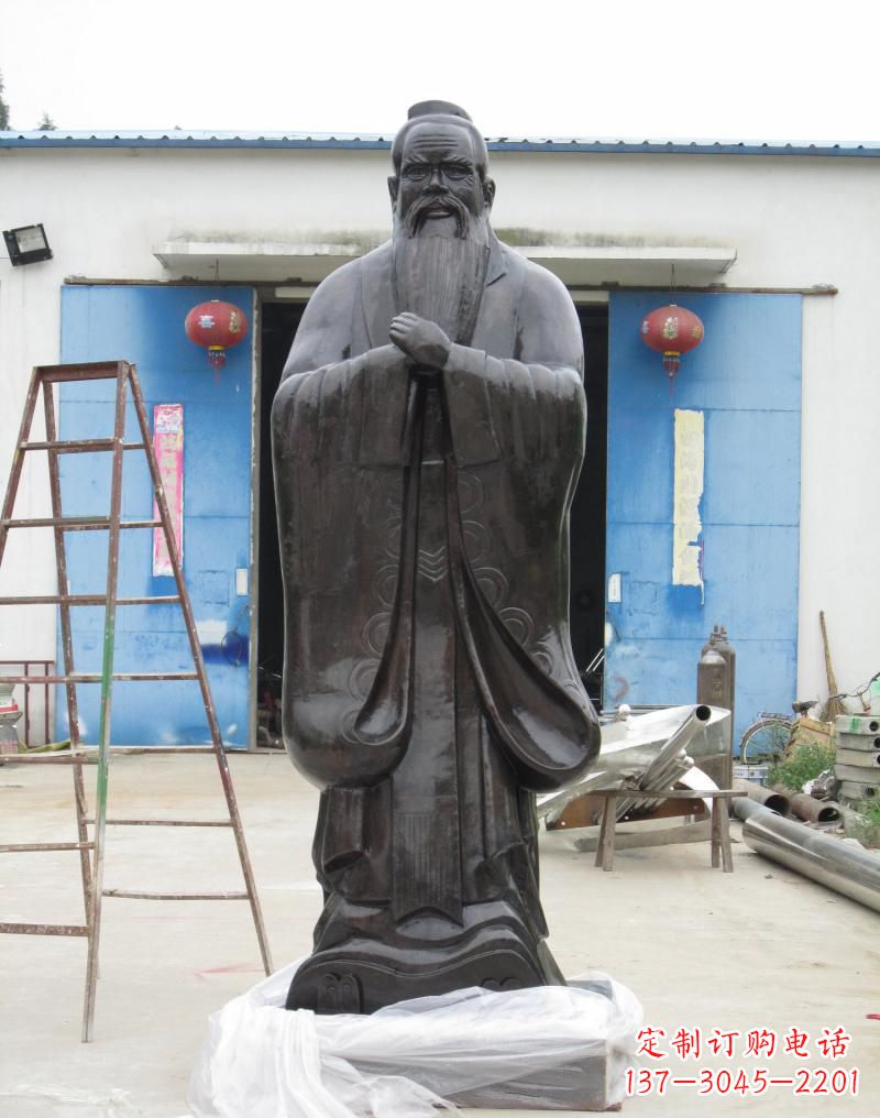 宁波铸铜孔子摆件