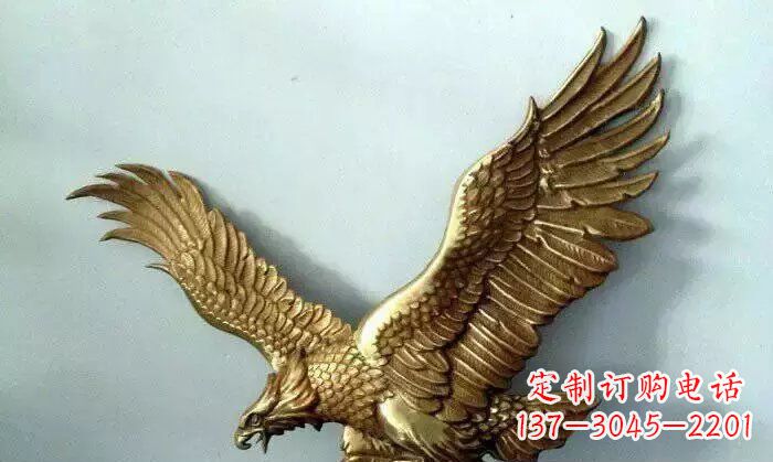 宁波铸铜老鹰企业动物铜雕 (2)