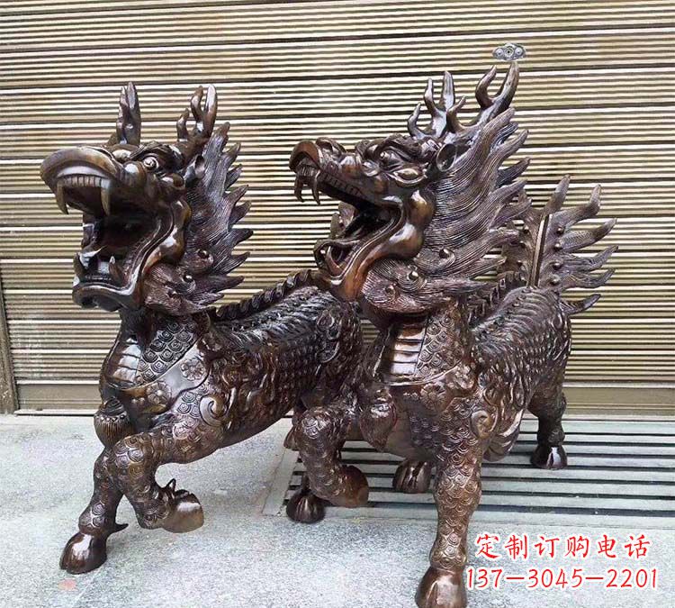 宁波铸铜立式麒麟