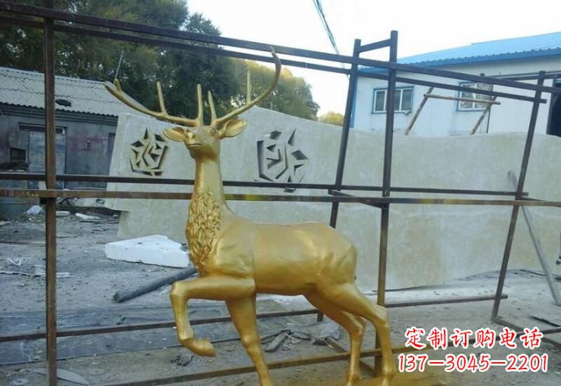 宁波铸铜梅花鹿雕塑