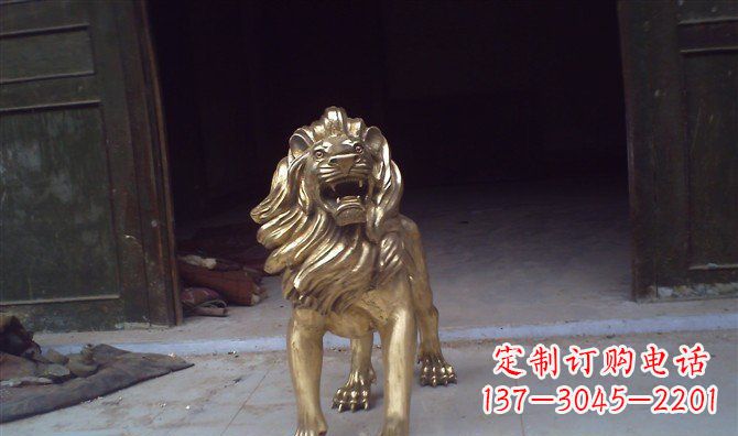 宁波铸铜狮子西洋狮子铜雕