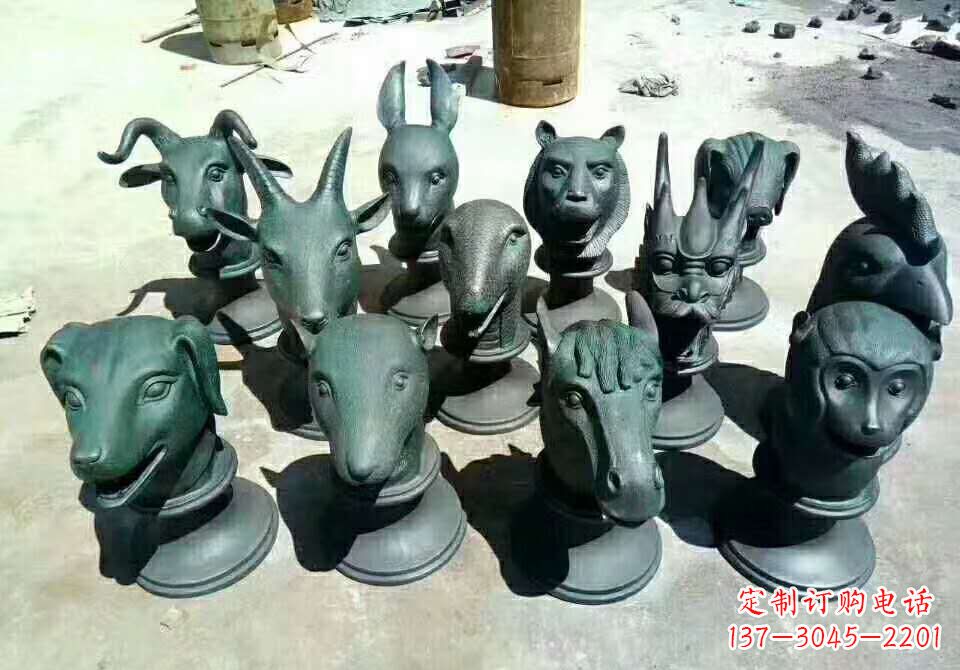 宁波铸铜十二生肖动物雕塑