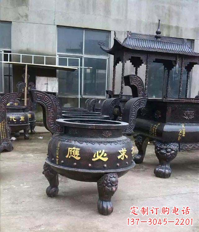 宁波铸铜寺庙香炉铜雕