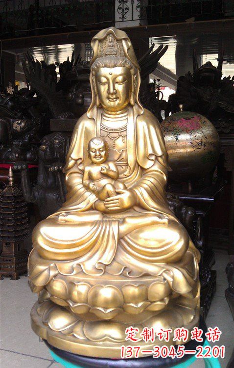 宁波铸铜送子观音雕塑