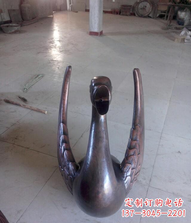 宁波铸铜天鹅公园动物铜雕