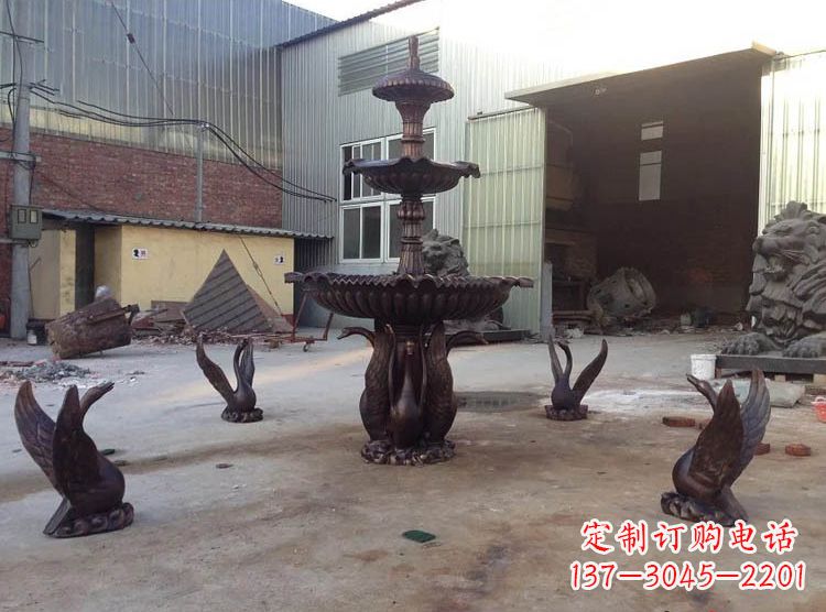 宁波铸铜天鹅喷泉雕塑
