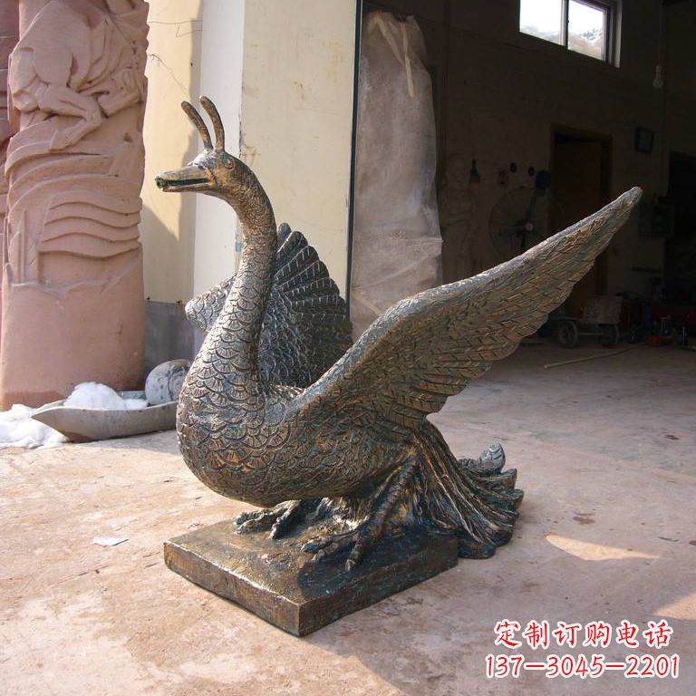 宁波铸铜天之四灵朱雀雕塑摆件