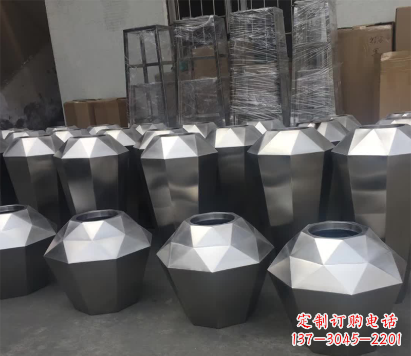 宁波不锈钢组合花盆雕塑