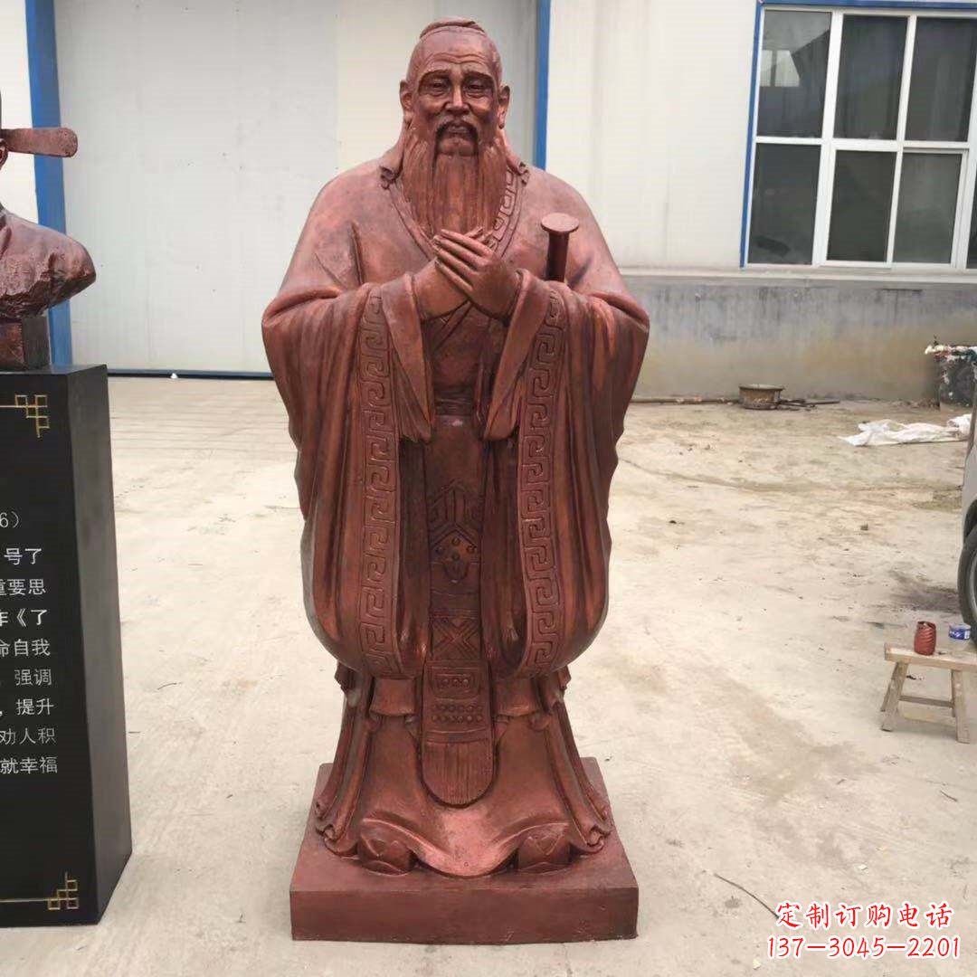 宁波紫铜孔子雕塑像