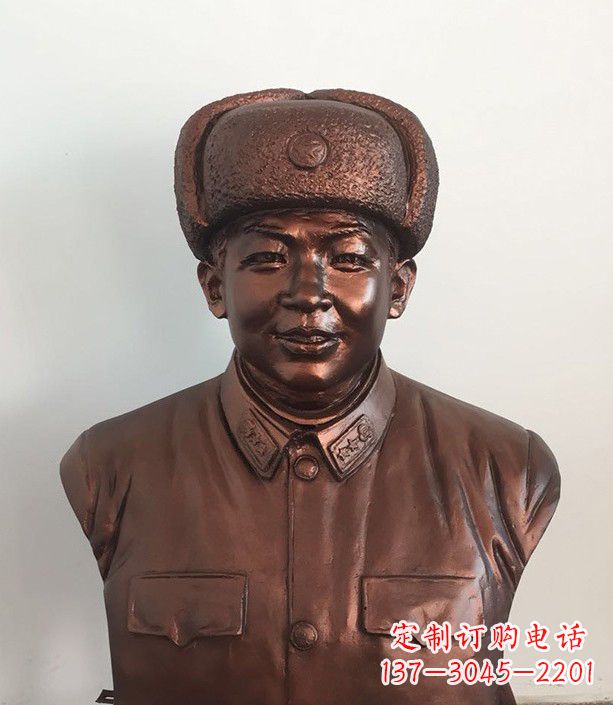 宁波紫铜雷锋半身像