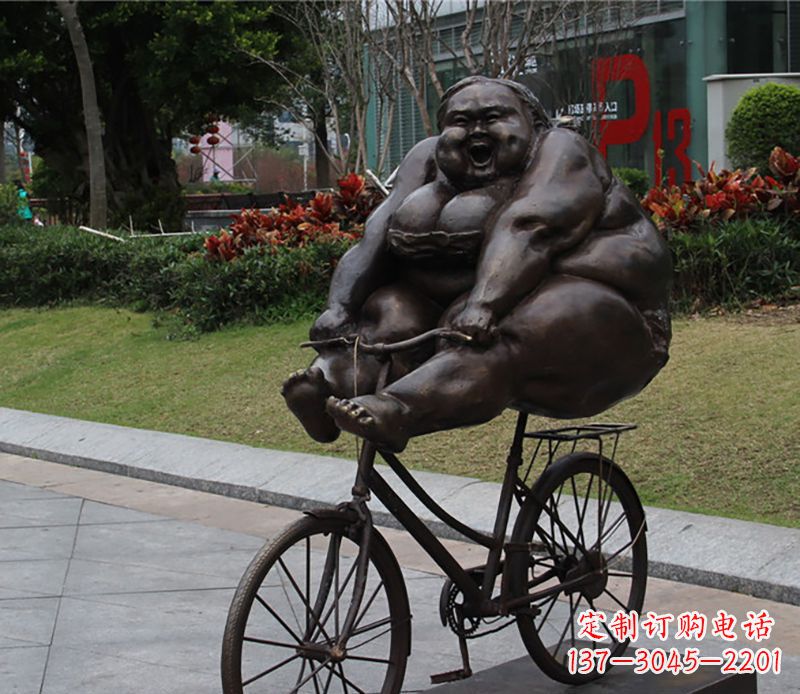 宁波自行车铜雕