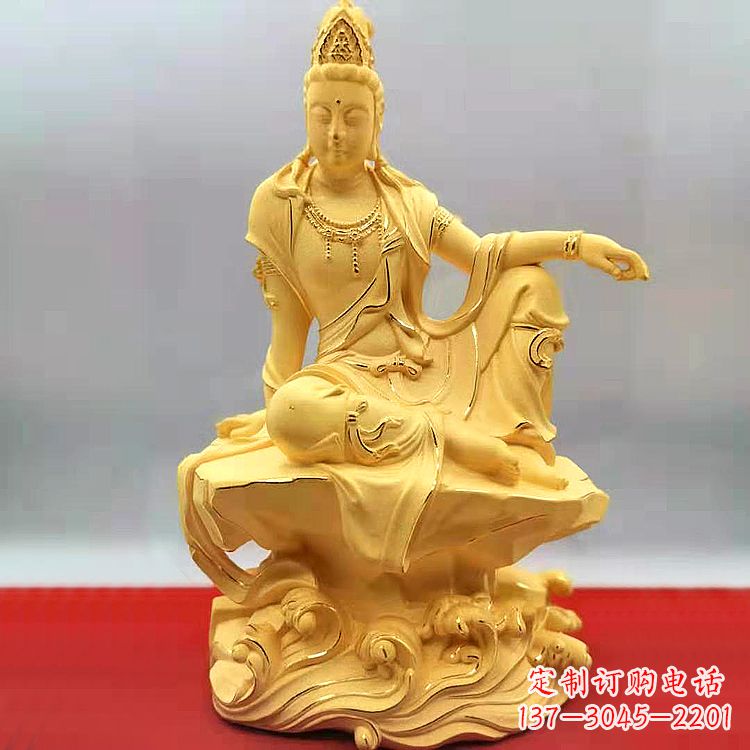 宁波自在观音纯铜镀金雕塑