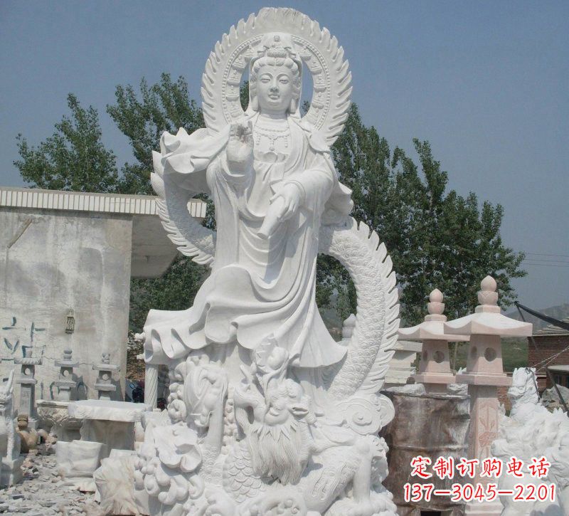 宁波宗教庙宇乘龙观音石雕