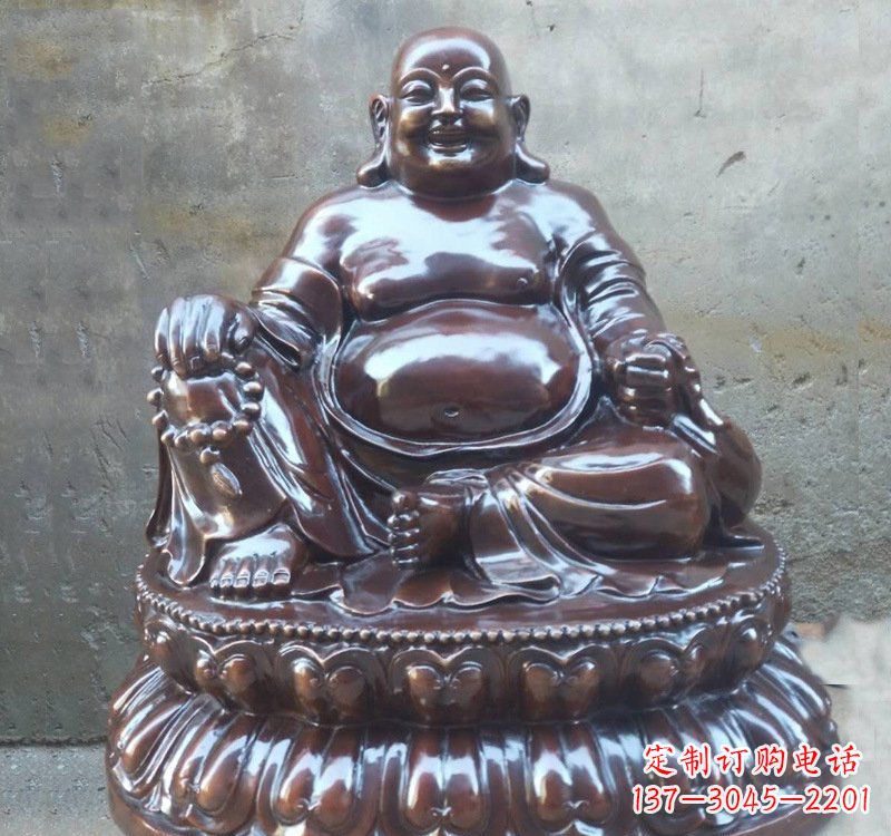 宁波宗教庙宇弥勒佛铜雕
