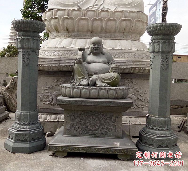 宁波宗教庙宇如意弥勒佛石雕