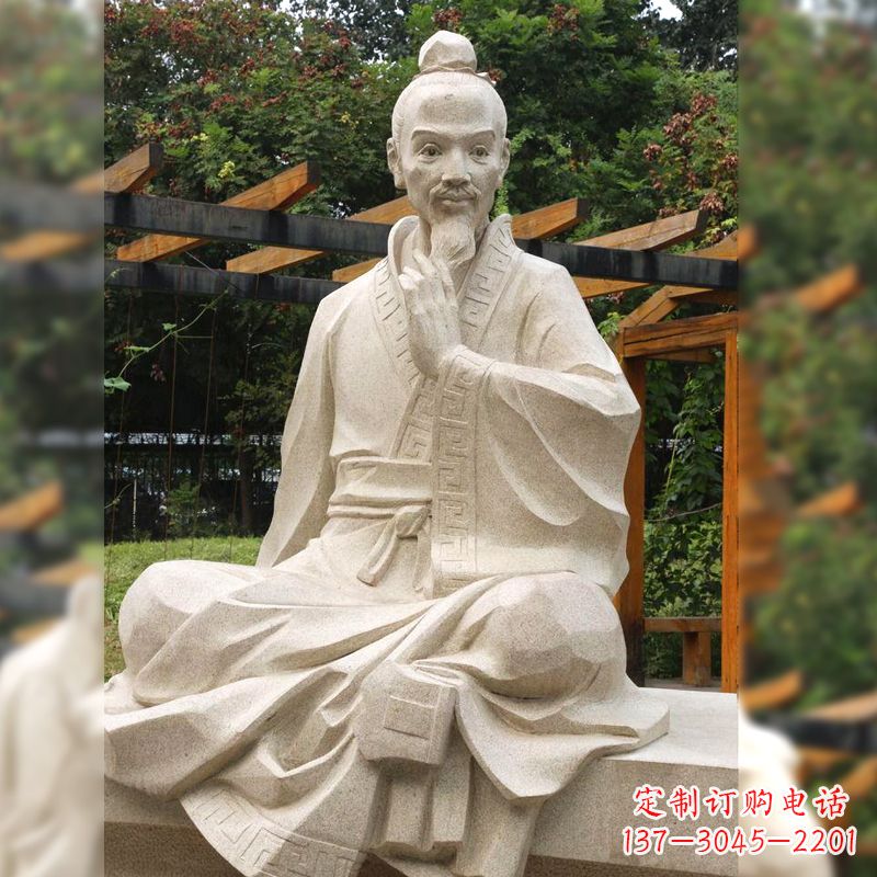 宁波祖冲之石雕塑像-园林人物历史名人雕像
