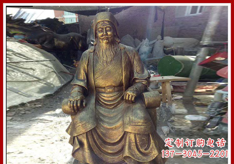 宁波坐式成吉思汗铜雕