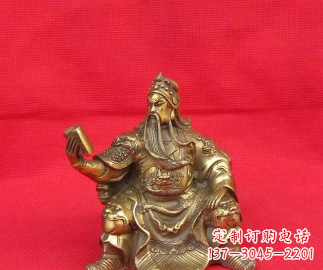 宁波坐式读书关公铜雕