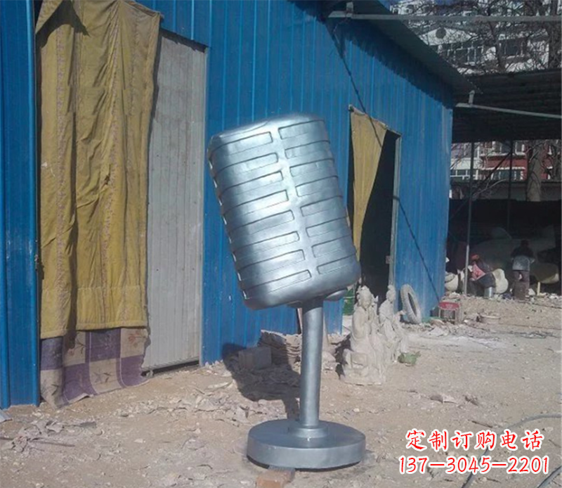 宁波欧式不锈钢无线话筒雕塑
