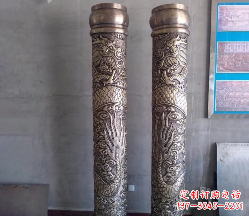 宁波铜雕龙柱