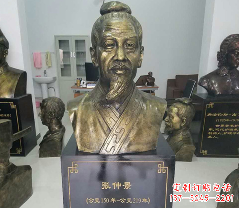 宁波张仲景半身像铜雕