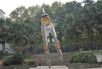 宁波圆规雕塑-不锈钢广场创意圆规雕塑